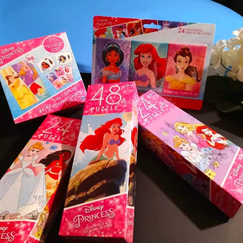 5PC Disney Princess Puzzles and More Set